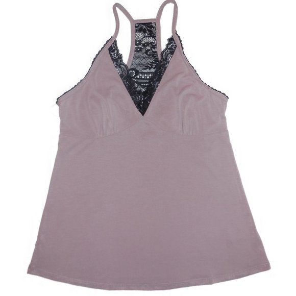 Camisole top raceback NEW spaghetti straps stretchy mauve color cami - Picture 1 of 8